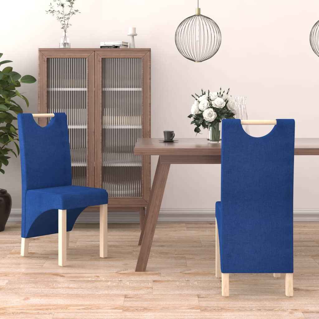 vidaXL Eetkamerstoelen 2 st stof lichtgrijs