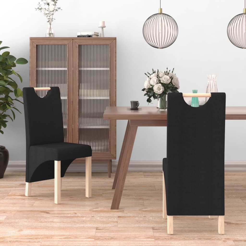 vidaXL Eetkamerstoelen 2 st stof lichtgrijs