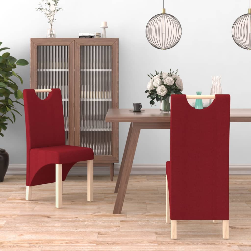 vidaXL Eetkamerstoelen 2 st stof lichtgrijs