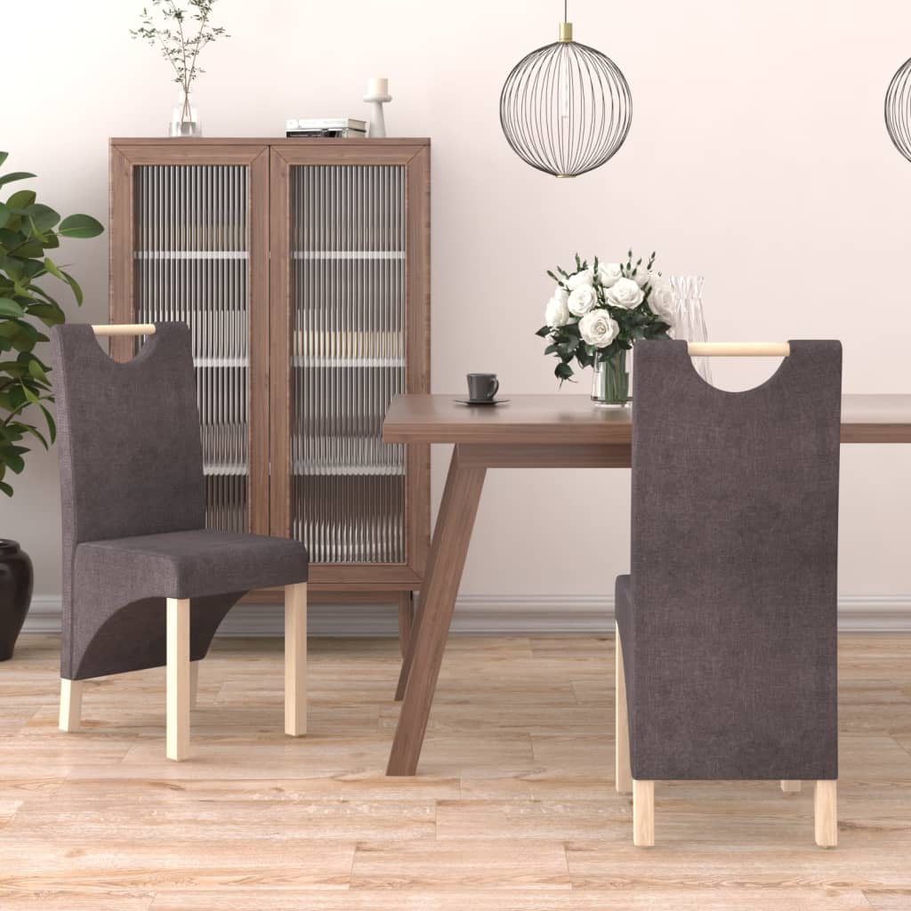 vidaXL Eetkamerstoelen 2 st stof lichtgrijs