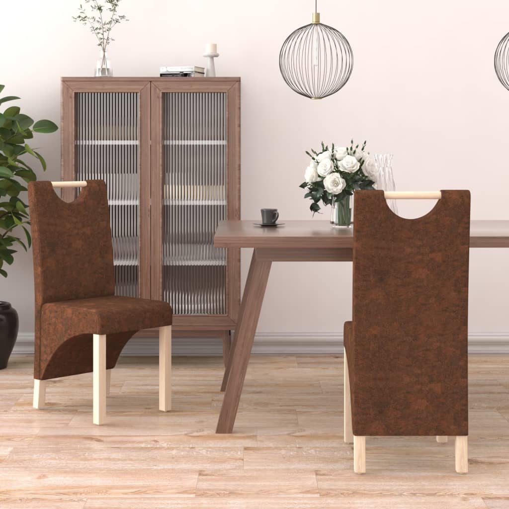 vidaXL Eetkamerstoelen 2 st stof lichtgrijs