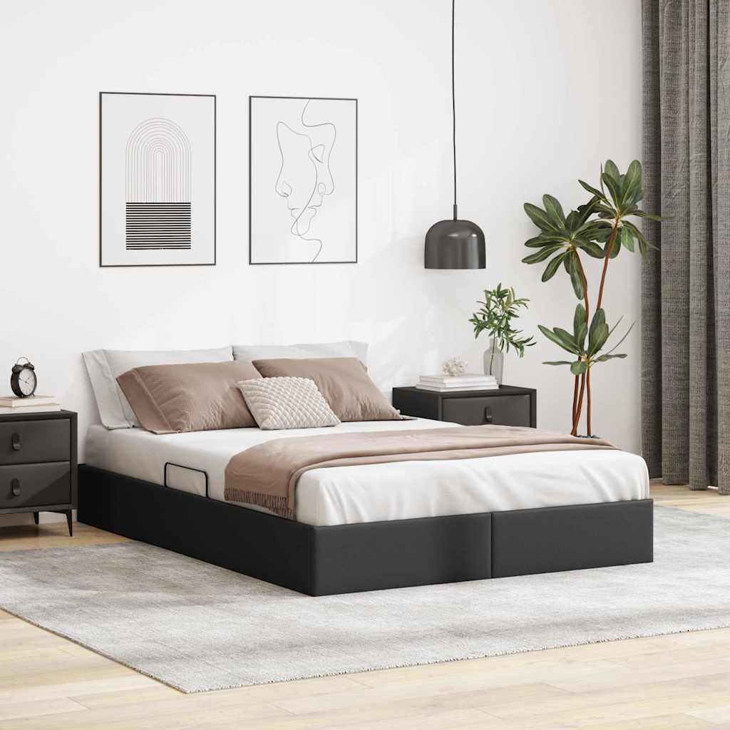 vidaXL Opslag bed met matras met opslag Zwart 90 x 190 cm Kunstleer