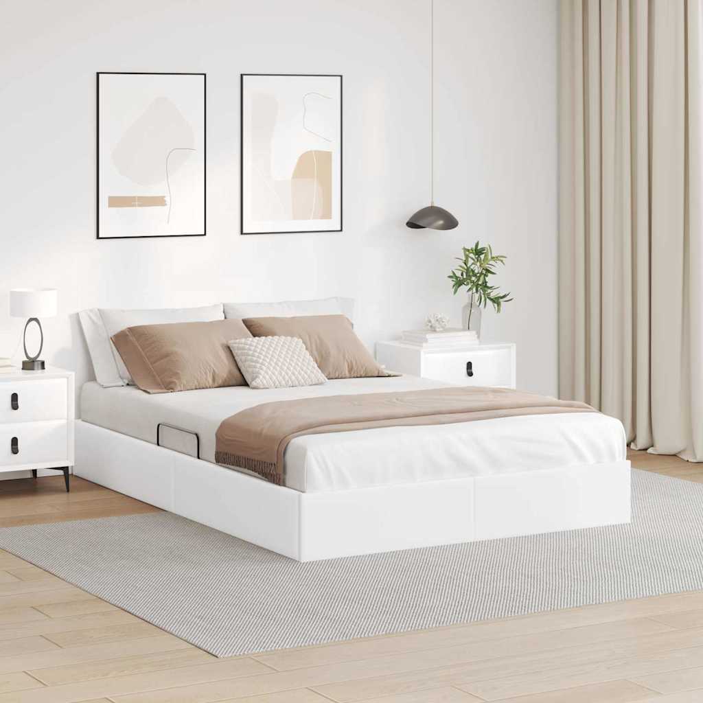 vidaXL Opslag bed met matras Puur Wit 183 x 213 cm Kunstleer