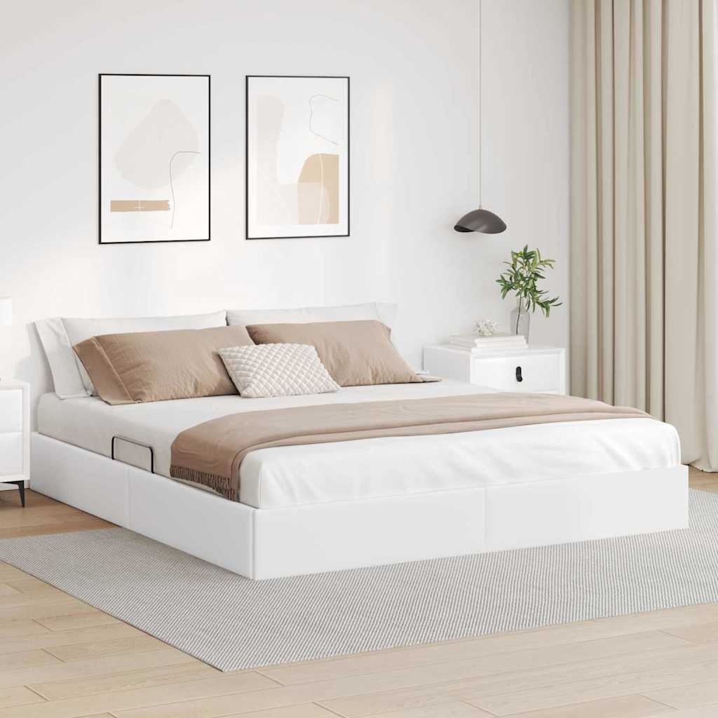 vidaXL Opslag bed met matras Puur Wit 183 x 213 cm Kunstleer