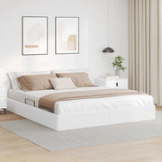 vidaXL Opslag bed met matras Puur Wit 183 x 213 cm Kunstleer