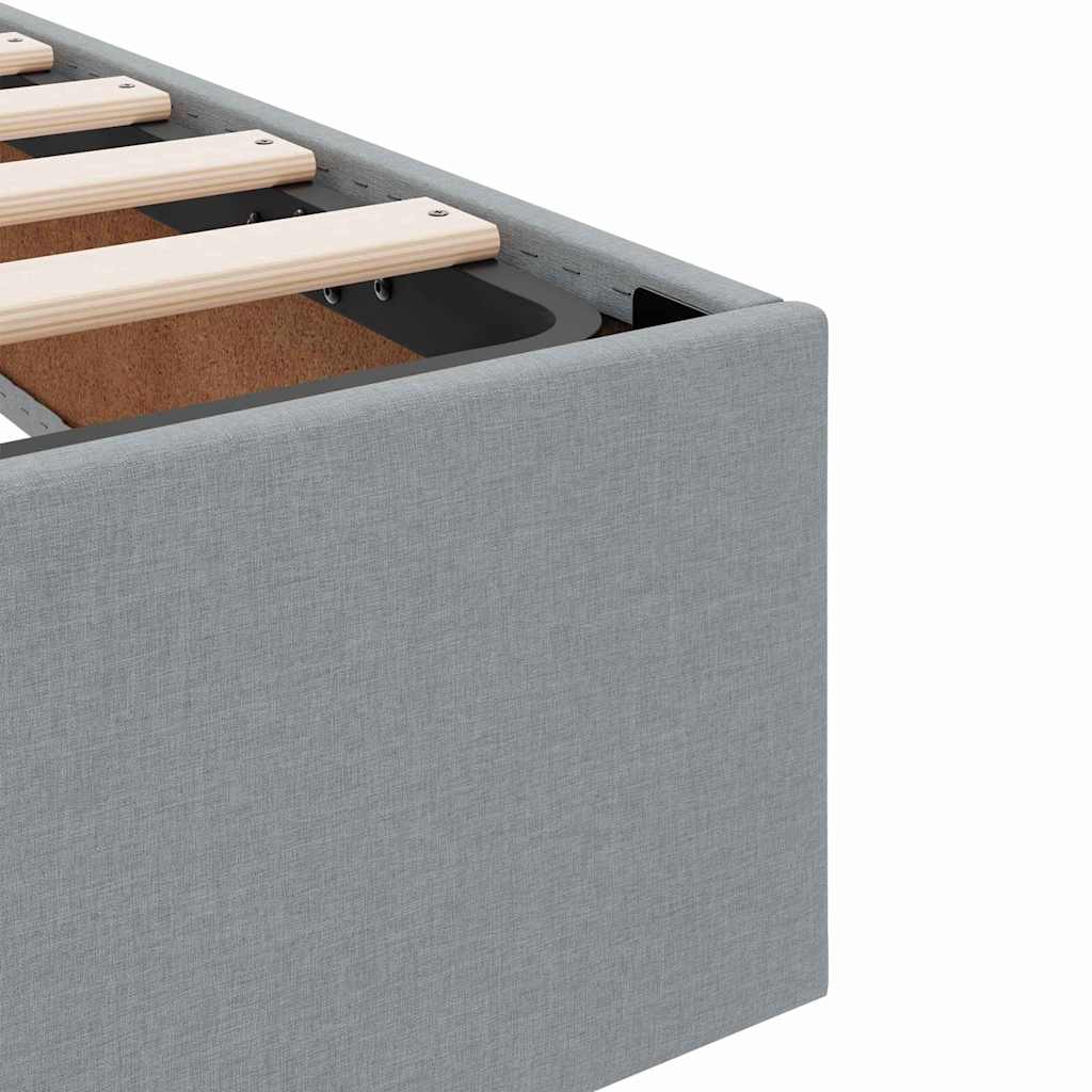 vidaXL Opslag bed met matras met opslag Lichtgrijs 90 x 190 cm Stof