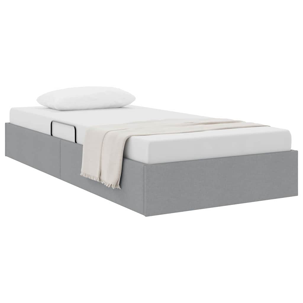 vidaXL Opslag bed met matras met opslag Lichtgrijs 90 x 190 cm Stof