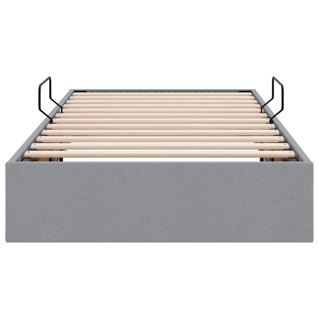 vidaXL Opslag bed met matras met opslag Lichtgrijs 90 x 190 cm Stof