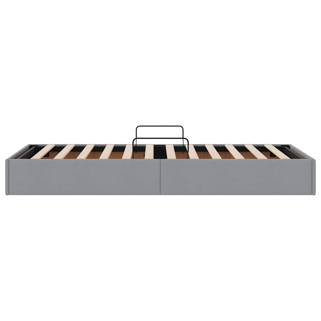 vidaXL Opslag bed met matras met opslag Lichtgrijs 90 x 190 cm Stof