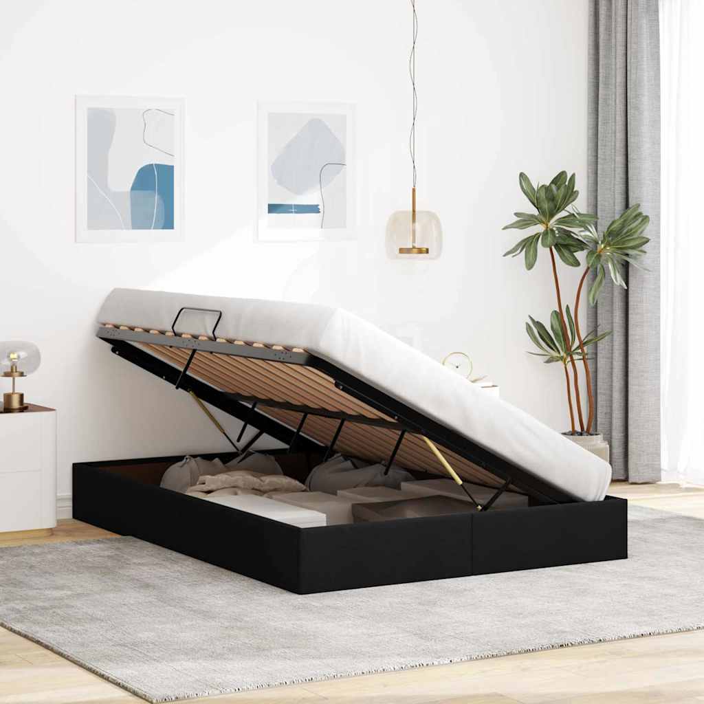 vidaXL Opslag bed met matras met opslag Lichtgrijs 90 x 190 cm Stof