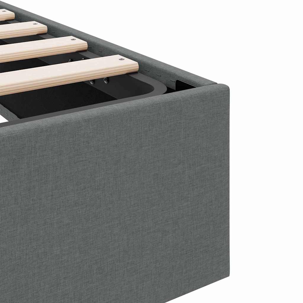 vidaXL Opslag bed met matras met opslag Lichtgrijs 203 x 100 cm Stof