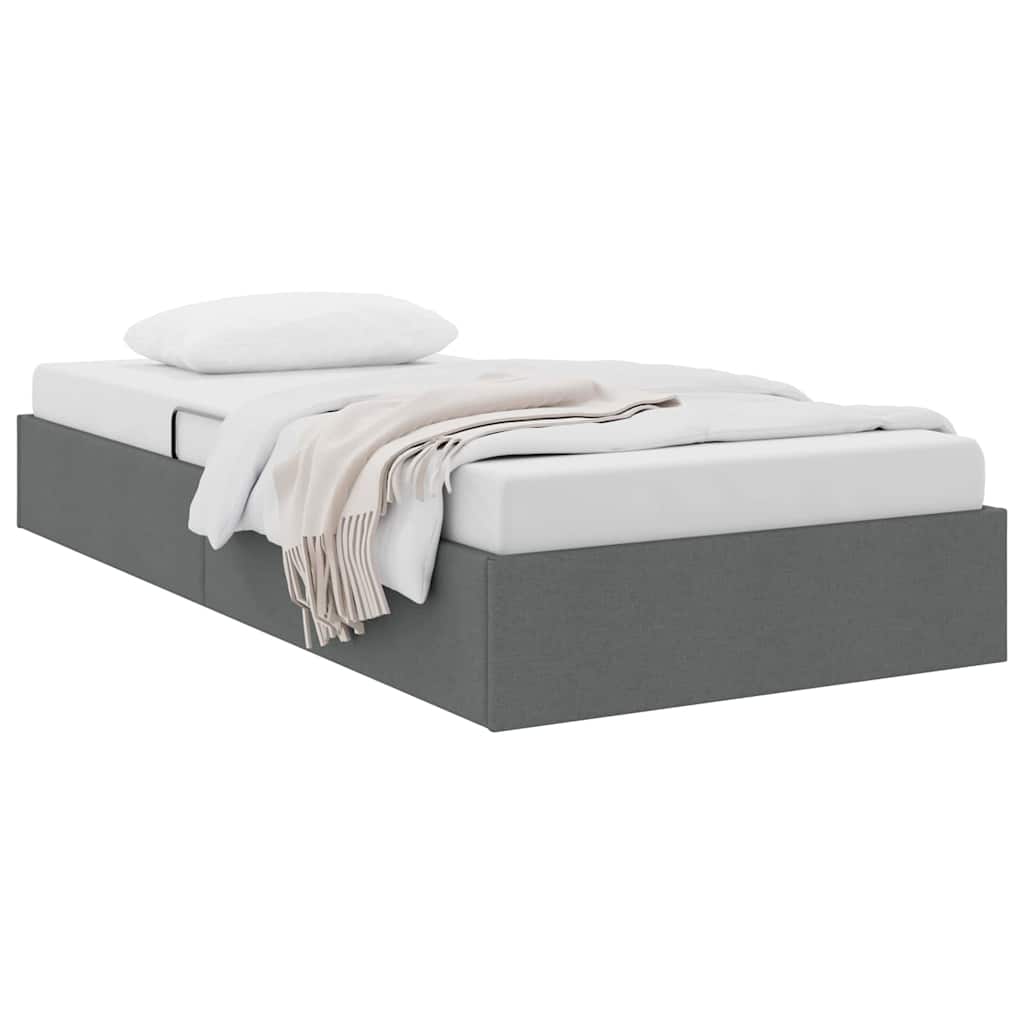 vidaXL Opslag bed met matras met opslag Lichtgrijs 203 x 100 cm Stof
