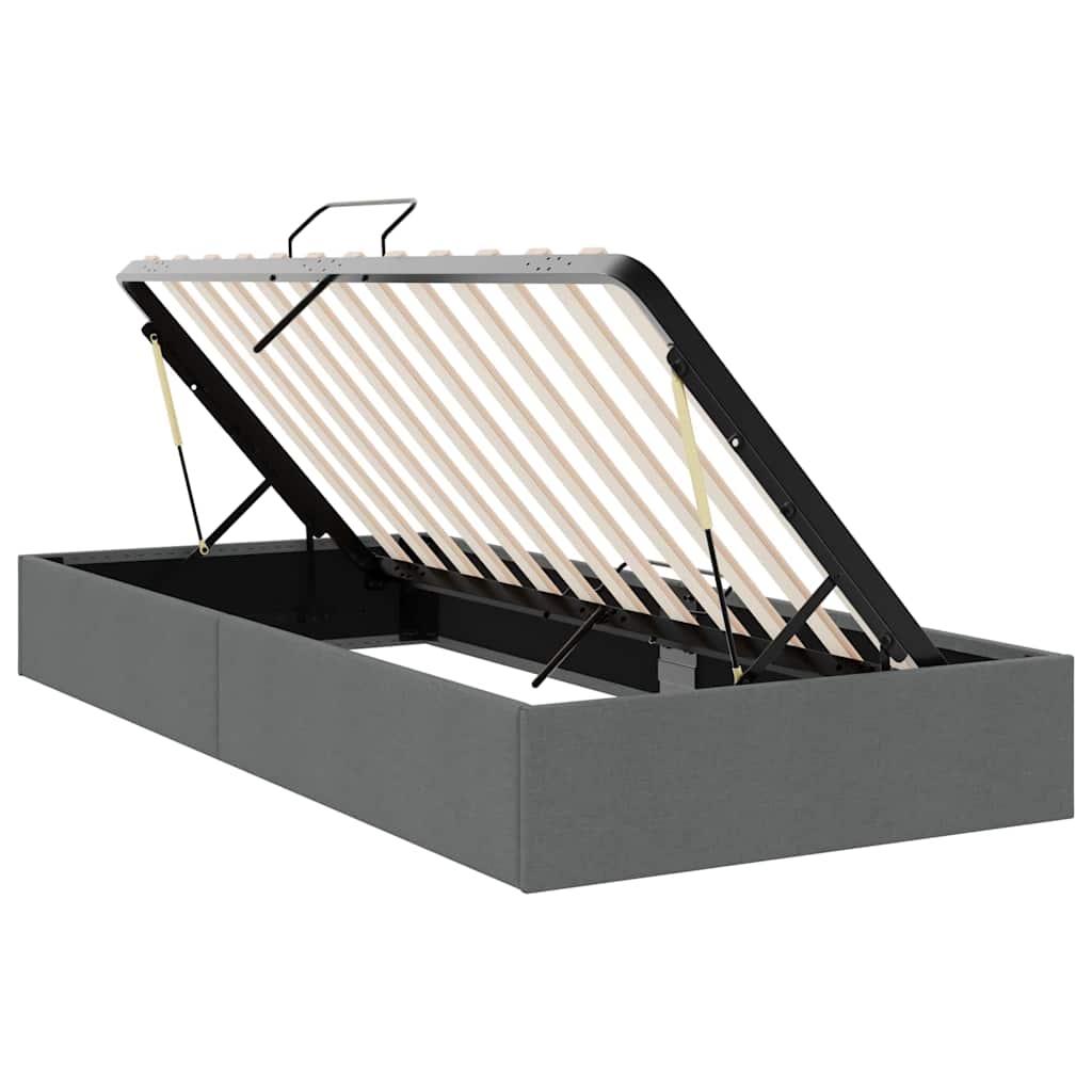 vidaXL Opslag bed met matras met opslag Lichtgrijs 203 x 100 cm Stof