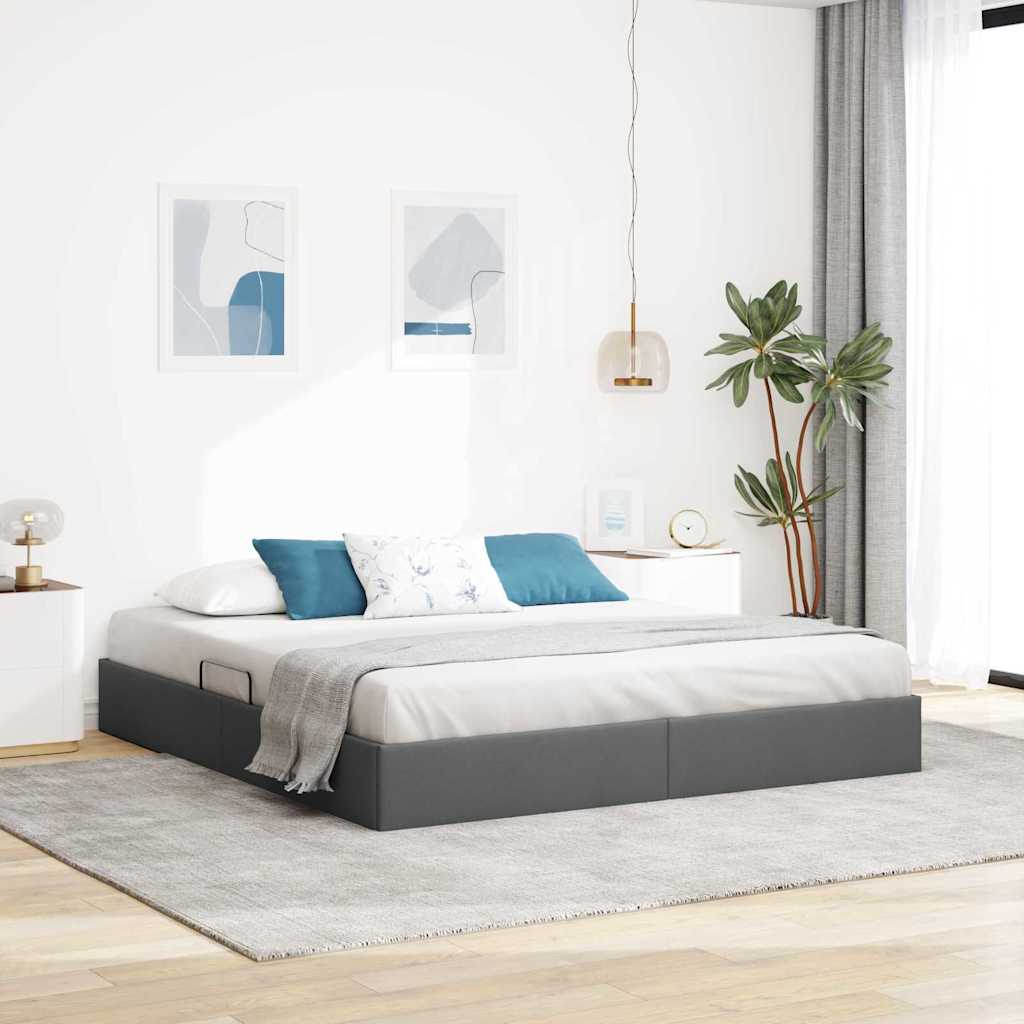 vidaXL Opslag bed met matras met opslag Lichtgrijs 203 x 100 cm Stof