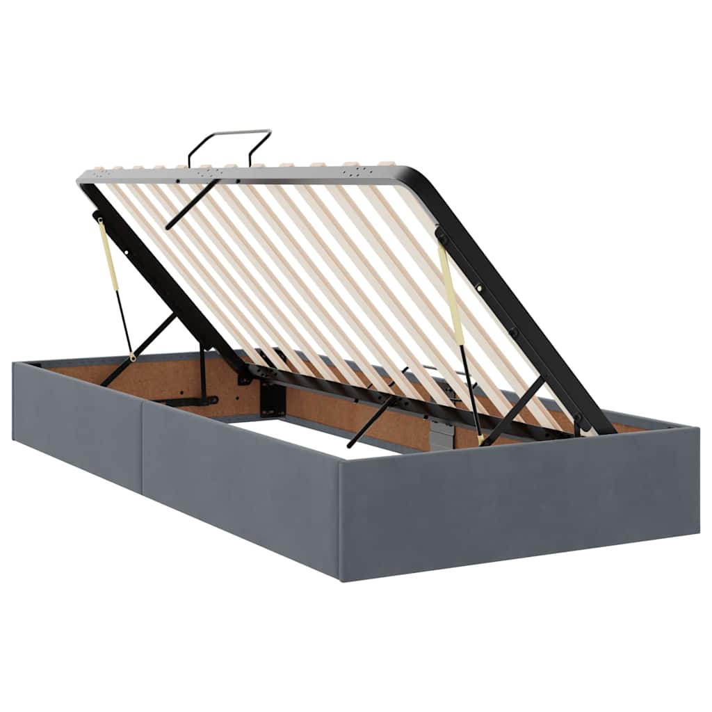 vidaXL Opslag bed met matras Donkergrijs 90 x 190 cm Fluweel