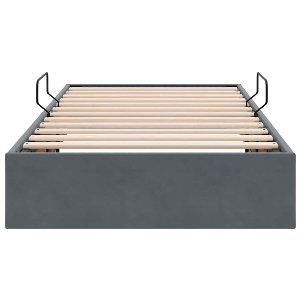 vidaXL Opslag bed met matras Donkergrijs 90 x 190 cm Fluweel