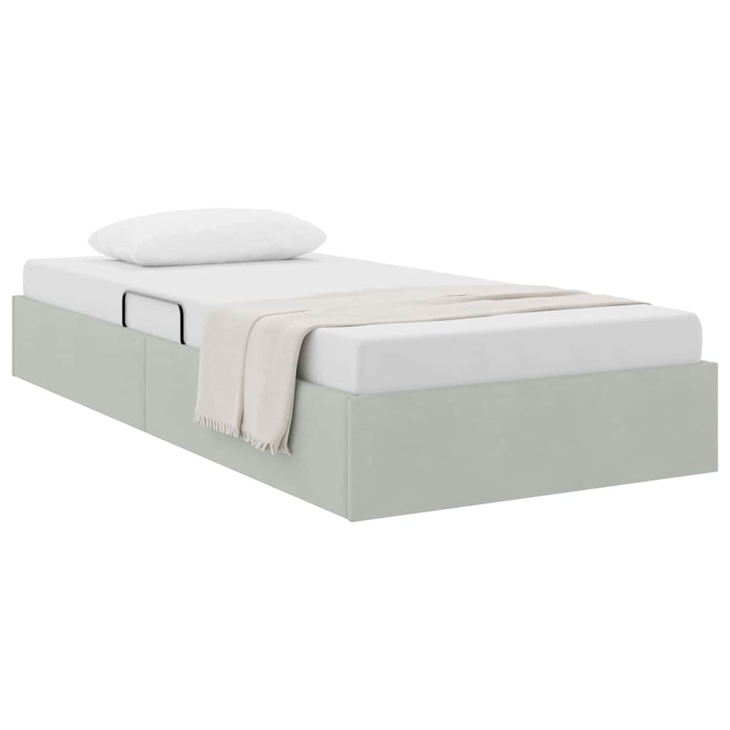 vidaXL Opslag bed met matras Donkergrijs 100 x 190 cm Fluweel