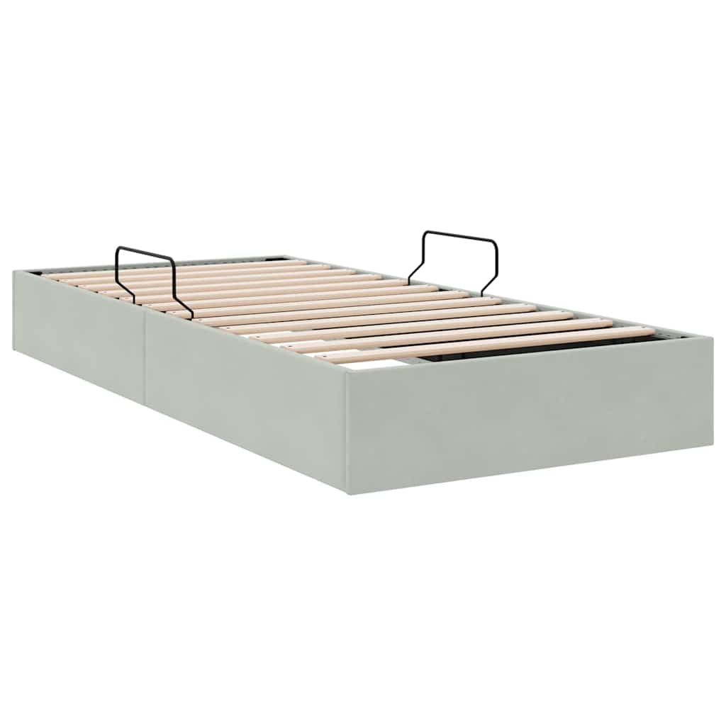 vidaXL Opslag bed met matras Donkergrijs 100 x 190 cm Fluweel