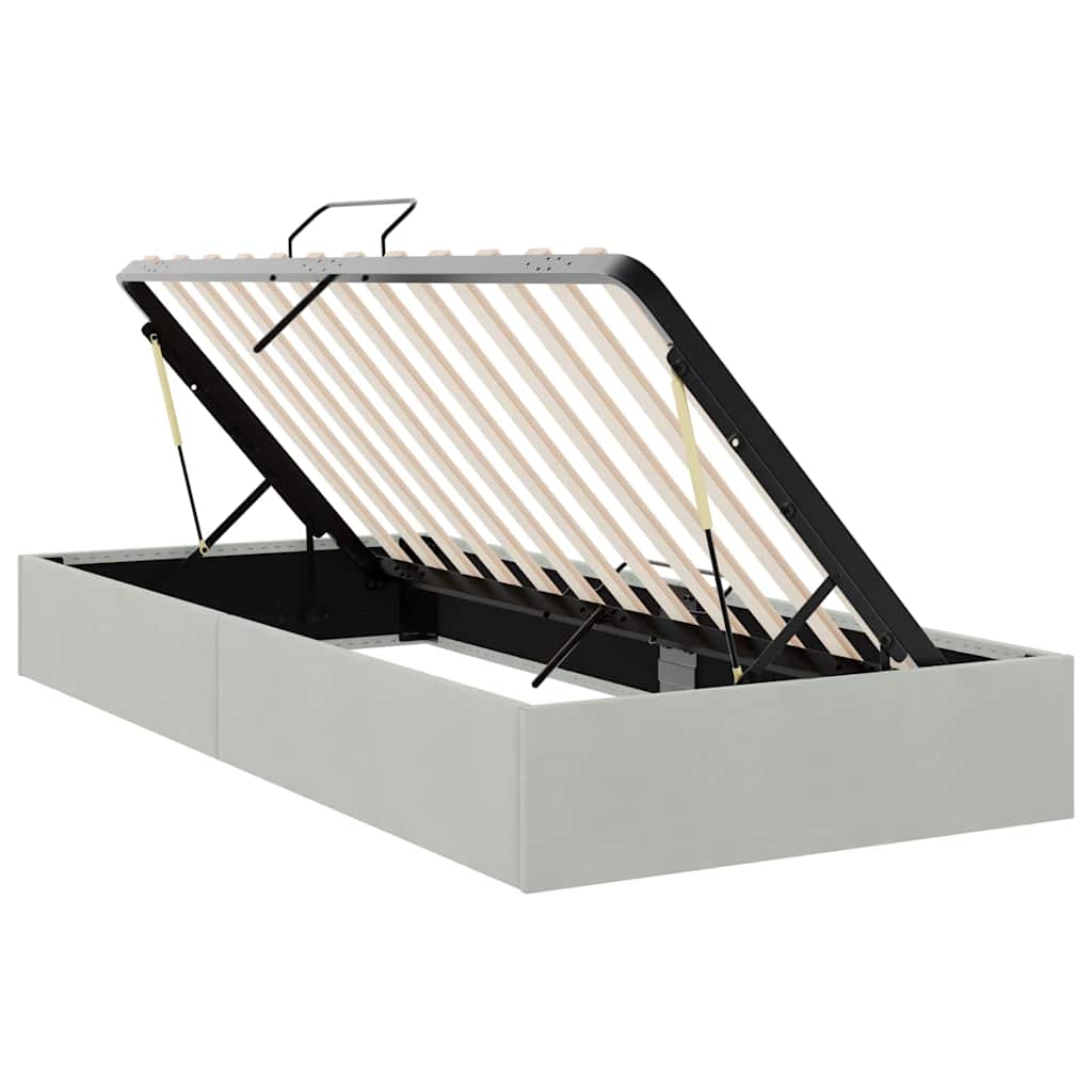 vidaXL Opslag bed met matras Donkergrijs 100 x 190 cm Fluweel