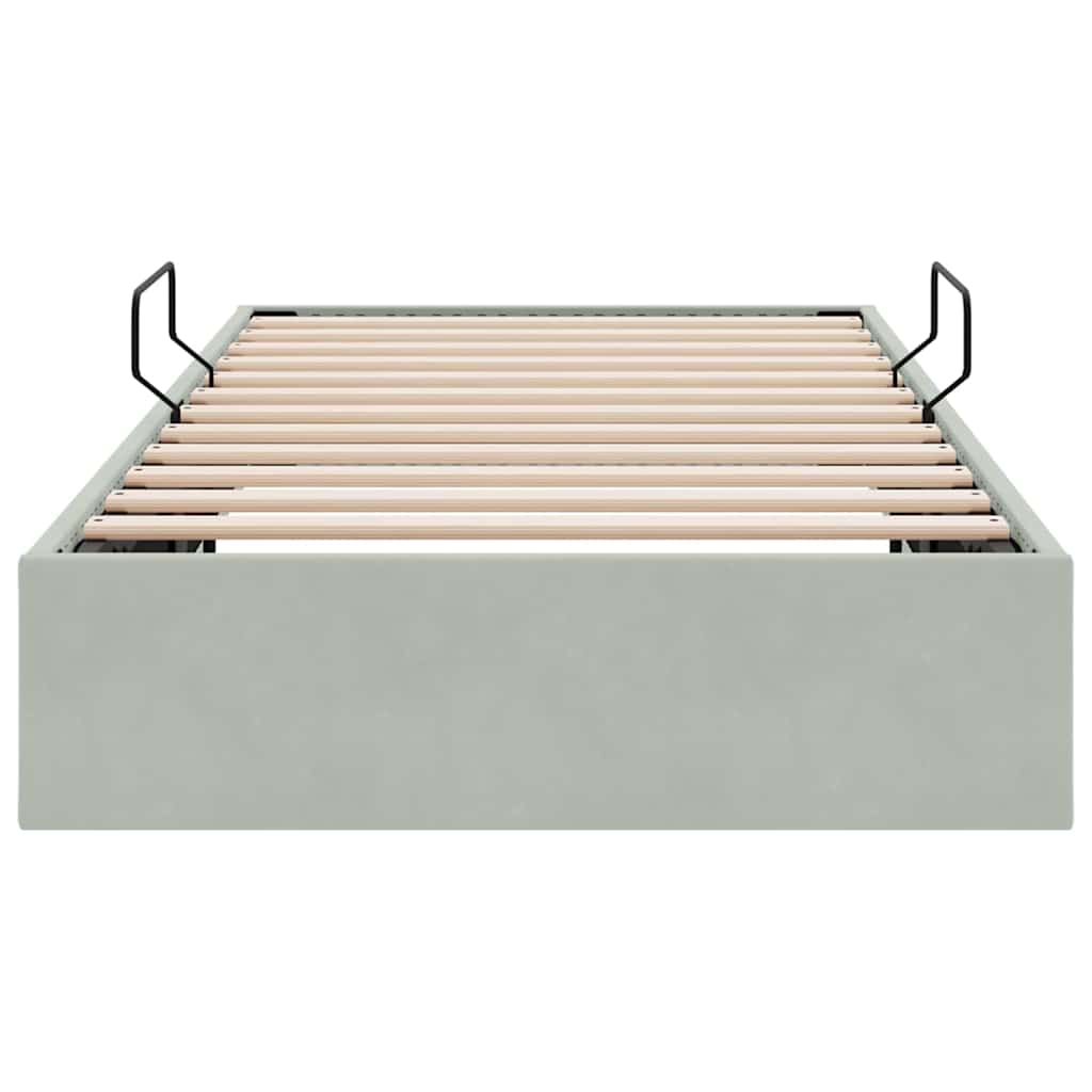 vidaXL Opslag bed met matras Donkergrijs 100 x 190 cm Fluweel