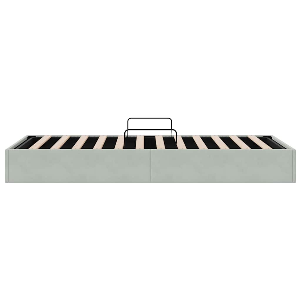 vidaXL Opslag bed met matras Donkergrijs 100 x 190 cm Fluweel