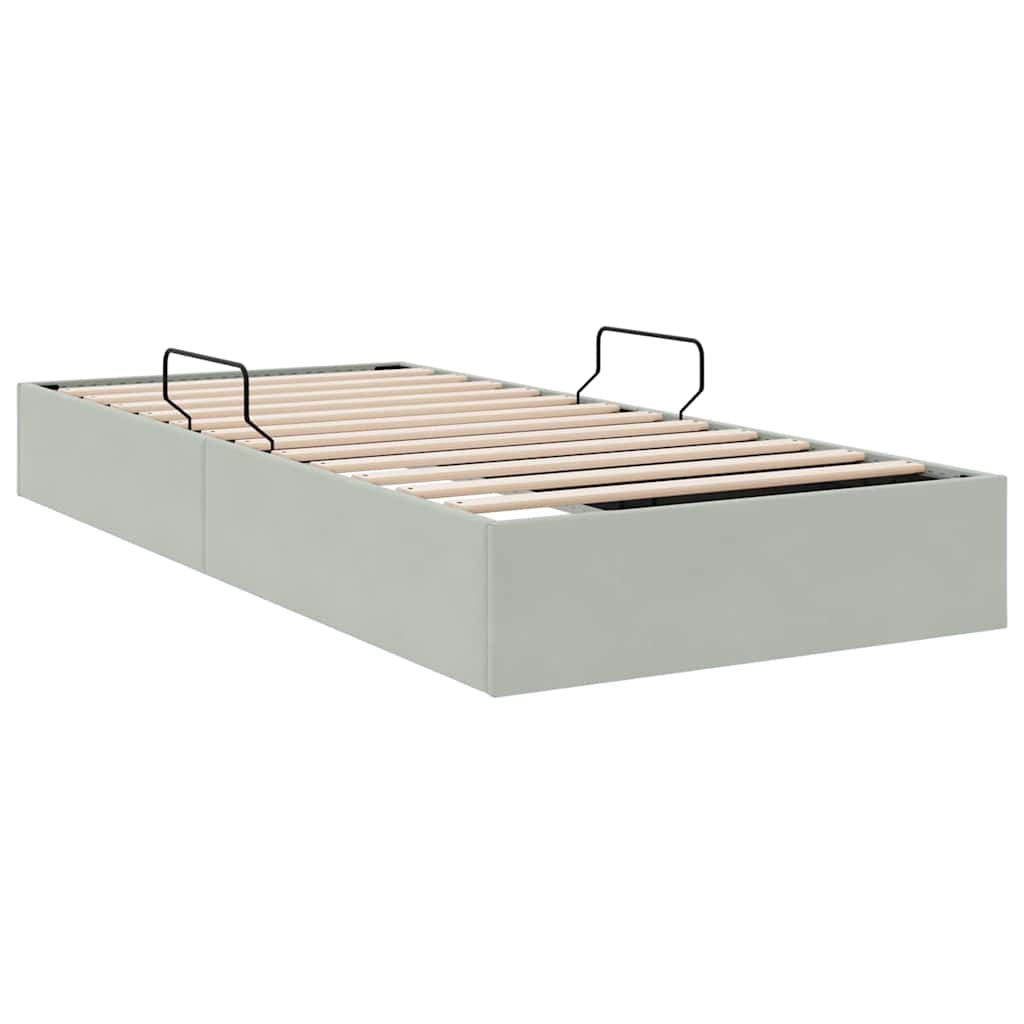 vidaXL Opslag bed met matras Donkergrijs 100 x 190 cm Fluweel