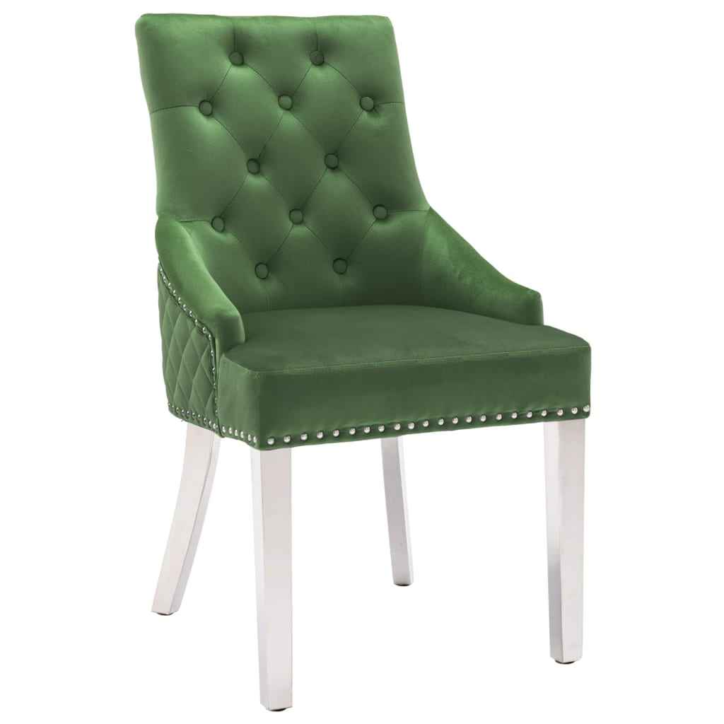 vidaXL Eetkamerstoel fluweel blauw