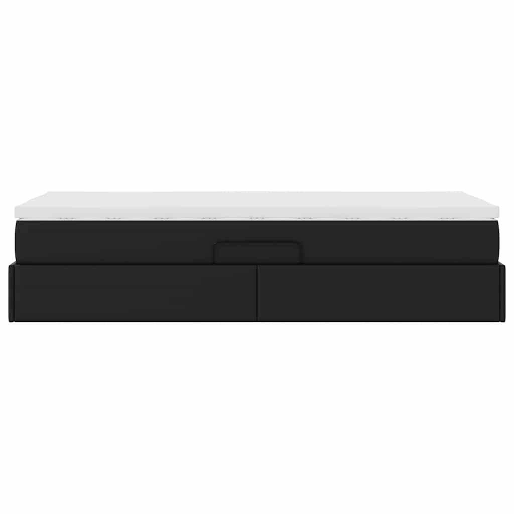 vidaXL Opbergbed met matras met matras Zwart 120 x 190 cm Nep Leer