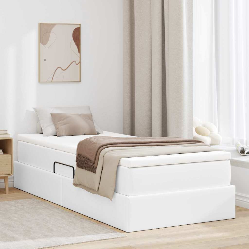 vidaXL Opbergbed met matras met matras Zwart 120 x 190 cm Nep Leer