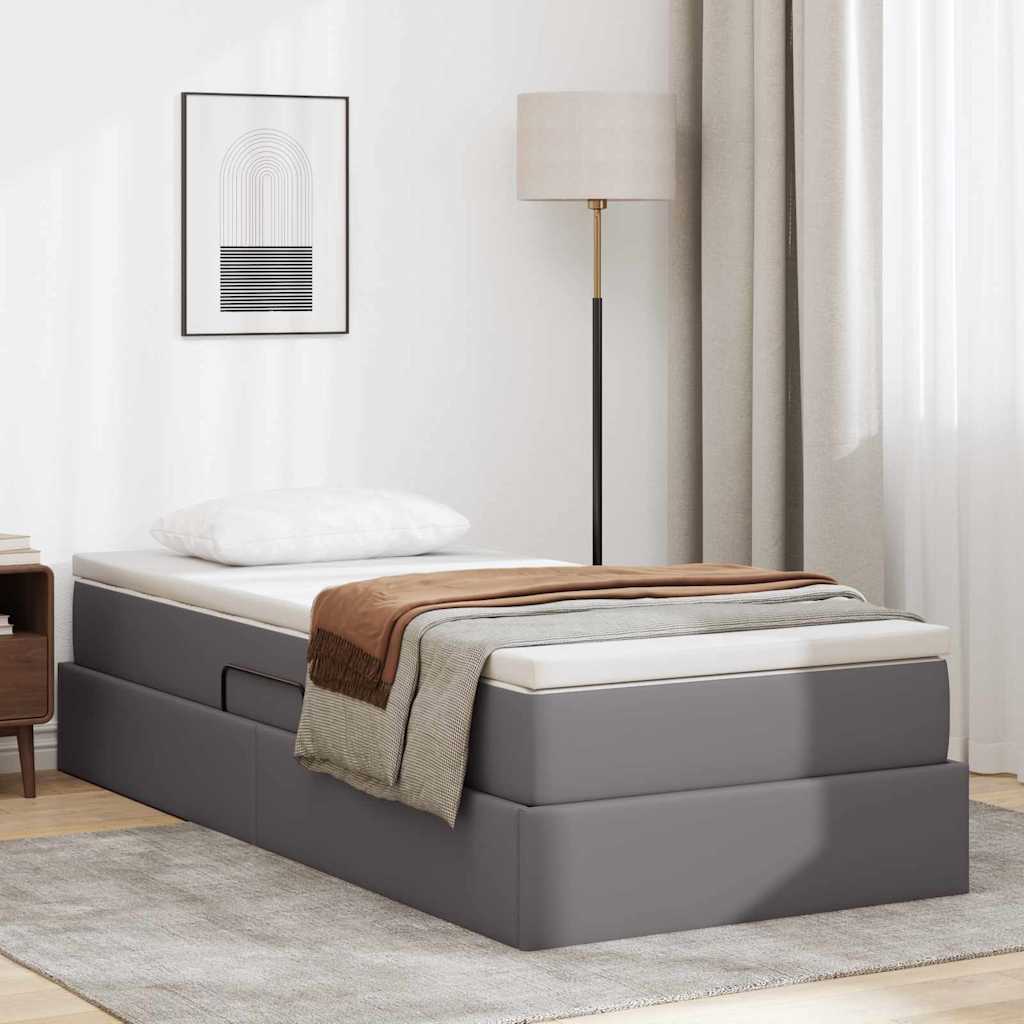 vidaXL Opbergbed met matras met matras Zwart 120 x 190 cm Nep Leer