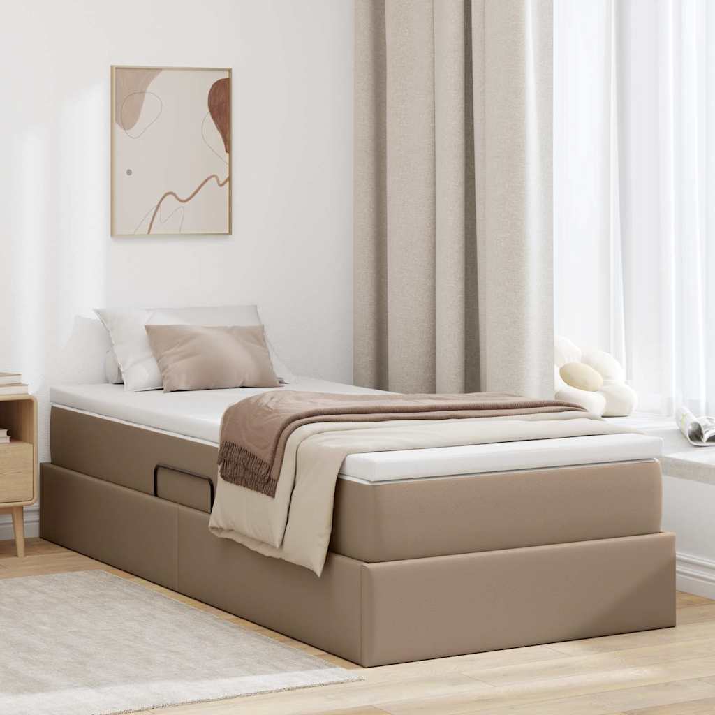 vidaXL Opbergbed met matras met matras Zwart 120 x 190 cm Nep Leer