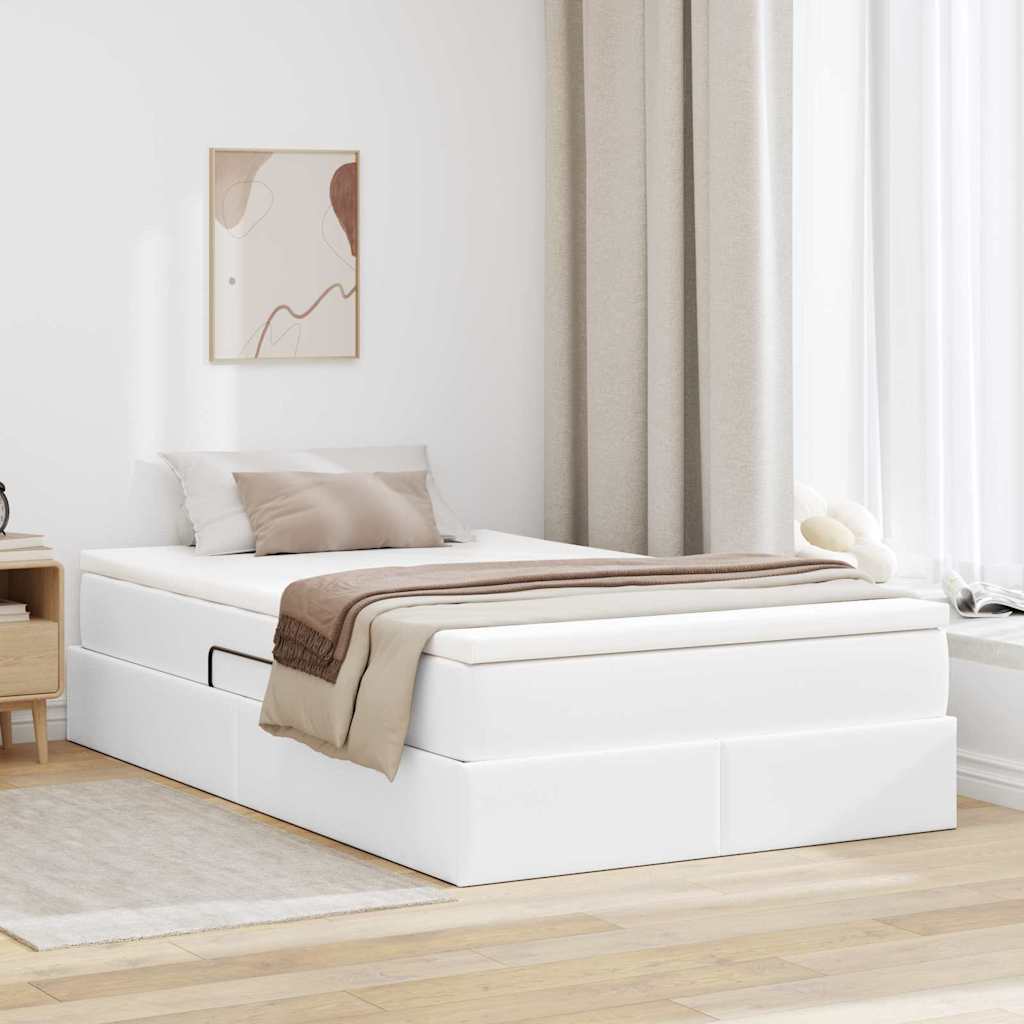 vidaXL Opbergbed met matras met matras Zwart 120 x 190 cm Nep Leer