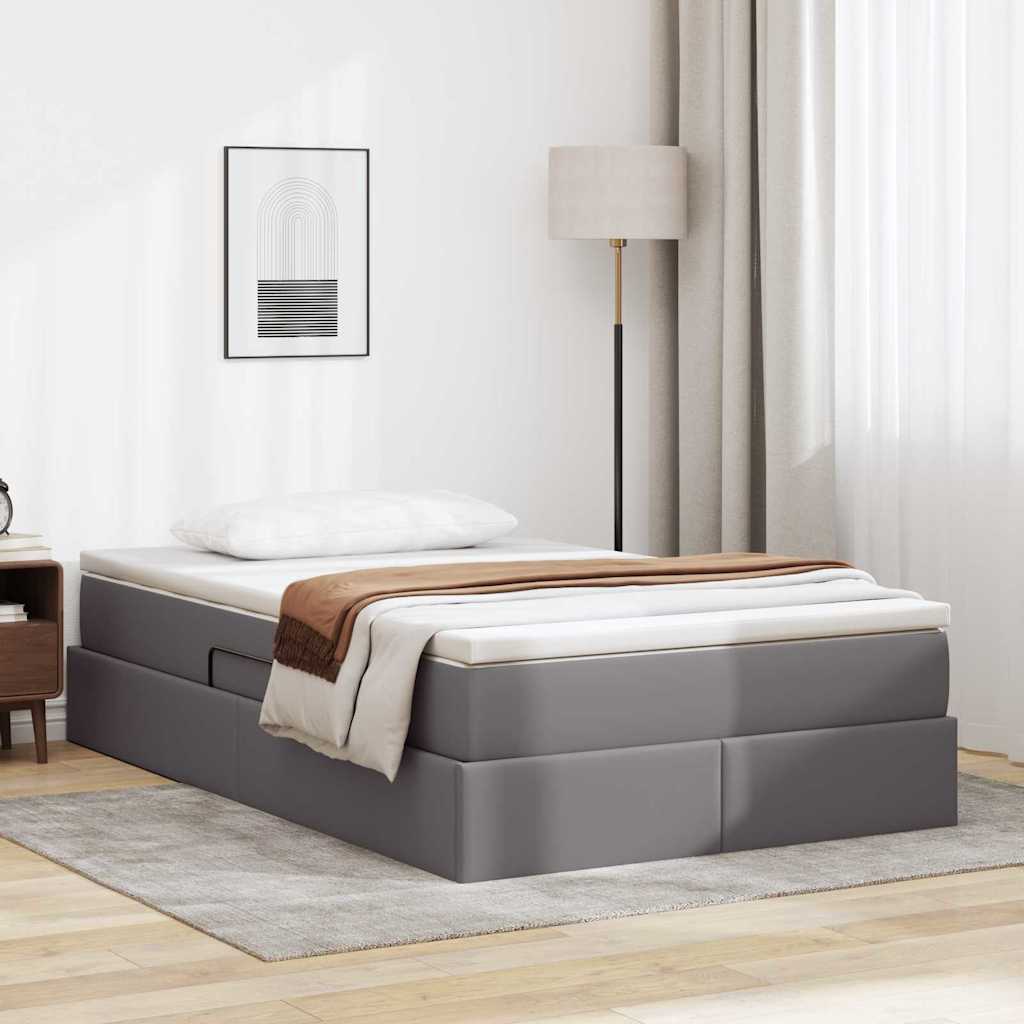 vidaXL Opbergbed met matras met matras Zwart 120 x 190 cm Nep Leer