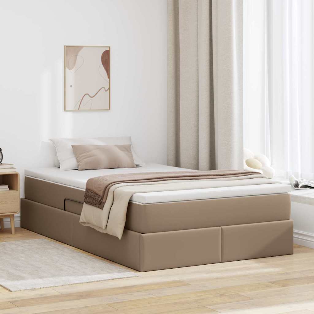 vidaXL Opbergbed met matras met matras Zwart 120 x 190 cm Nep Leer