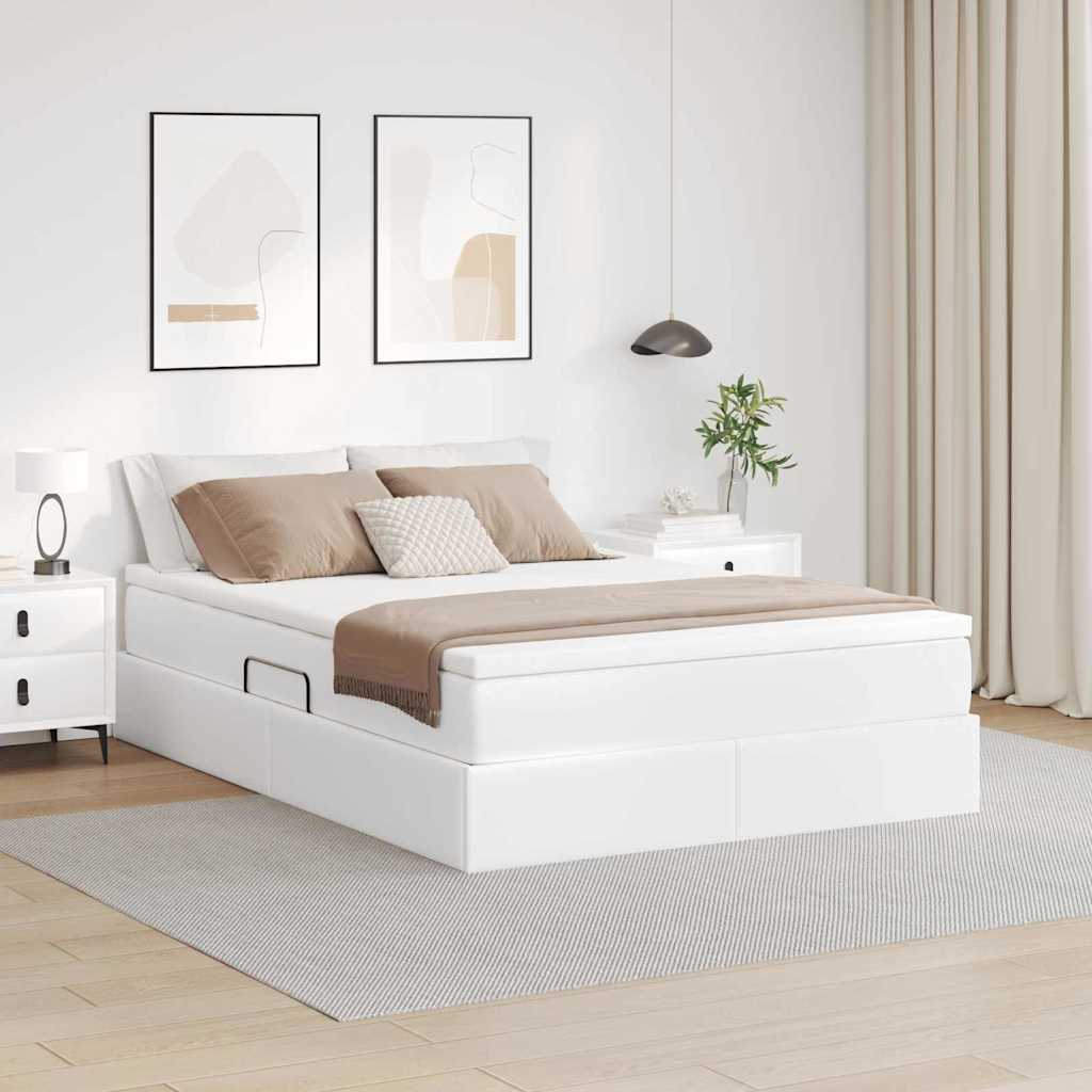 vidaXL Opbergbed met matras met matras Zwart 120 x 190 cm Nep Leer