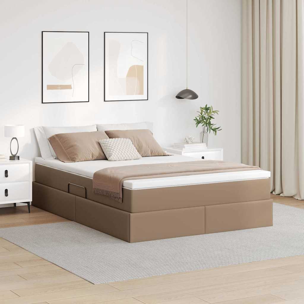 vidaXL Opbergbed met matras met matras Zwart 120 x 190 cm Nep Leer
