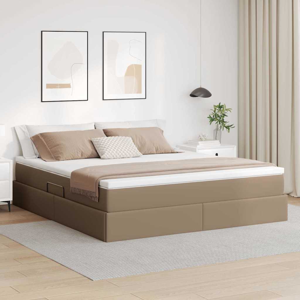 vidaXL Opbergbed met matras met matras Zwart 120 x 190 cm Nep Leer