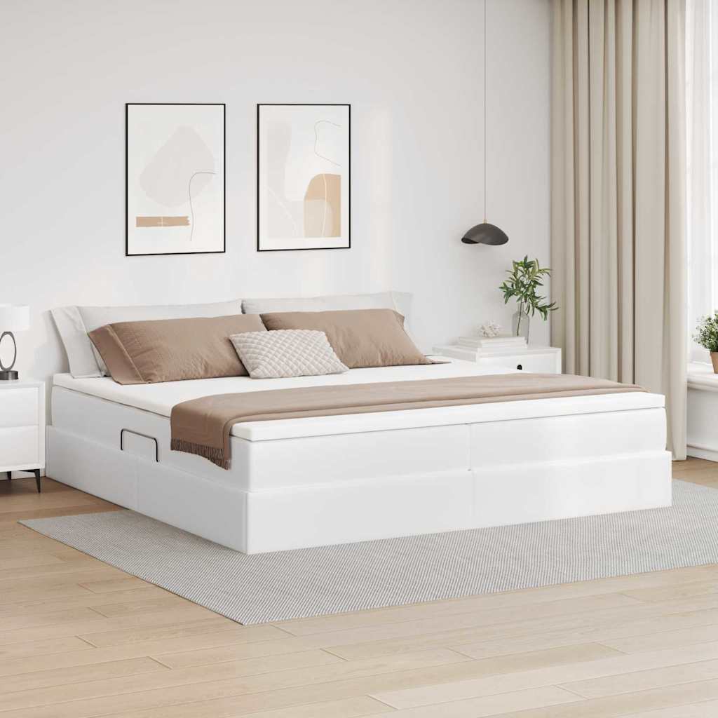 vidaXL Opbergbed met matras met matras Zwart 120 x 190 cm Nep Leer