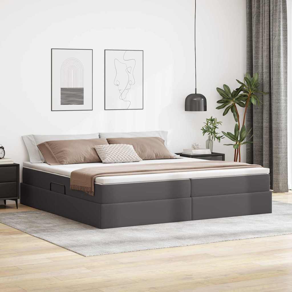 vidaXL Opbergbed met matras met matras Zwart 120 x 190 cm Nep Leer
