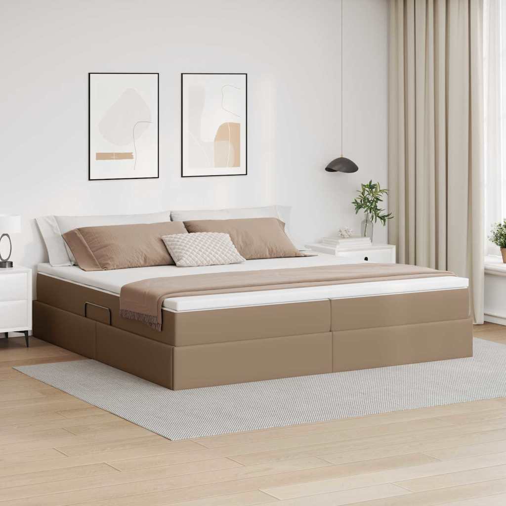 vidaXL Opbergbed met matras met matras Zwart 120 x 190 cm Nep Leer