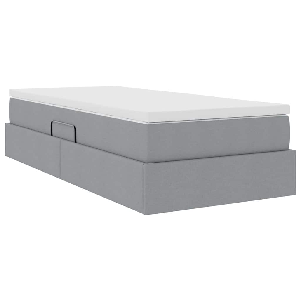 vidaXL Opbergbed met matras Lichtgrijs 120 x 190 cm Polyester