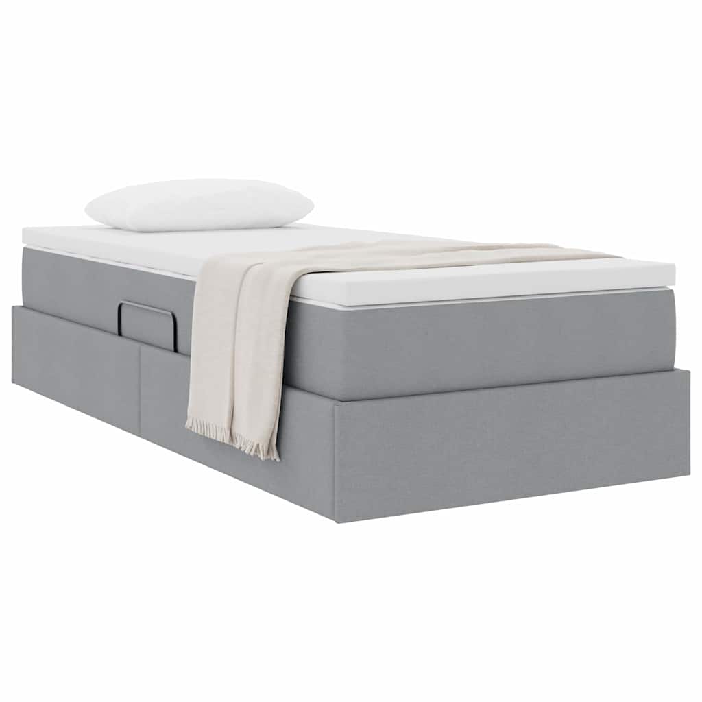 vidaXL Opbergbed met matras Lichtgrijs 120 x 190 cm Polyester
