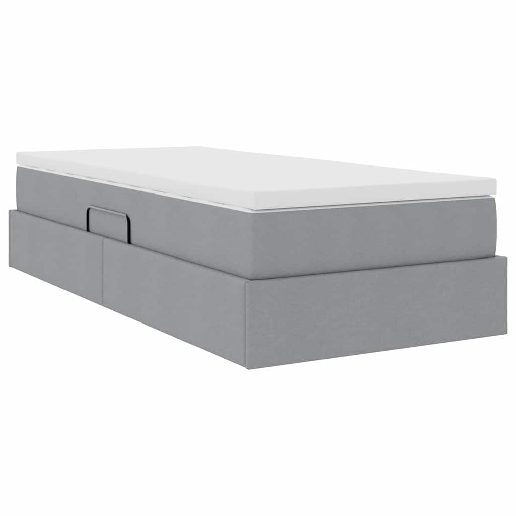 vidaXL Opbergbed met matras Lichtgrijs 120 x 190 cm Polyester