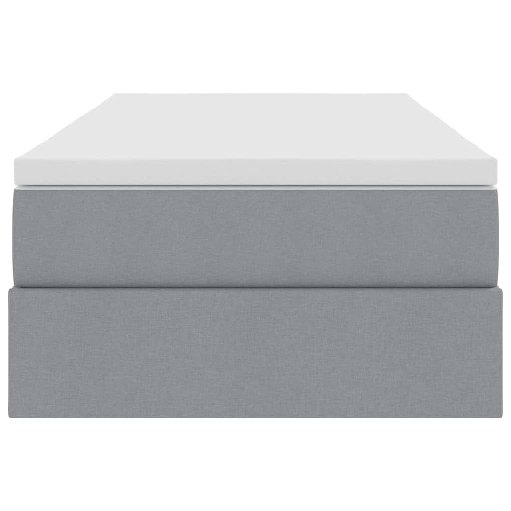 vidaXL Opbergbed met matras Lichtgrijs 120 x 190 cm Polyester