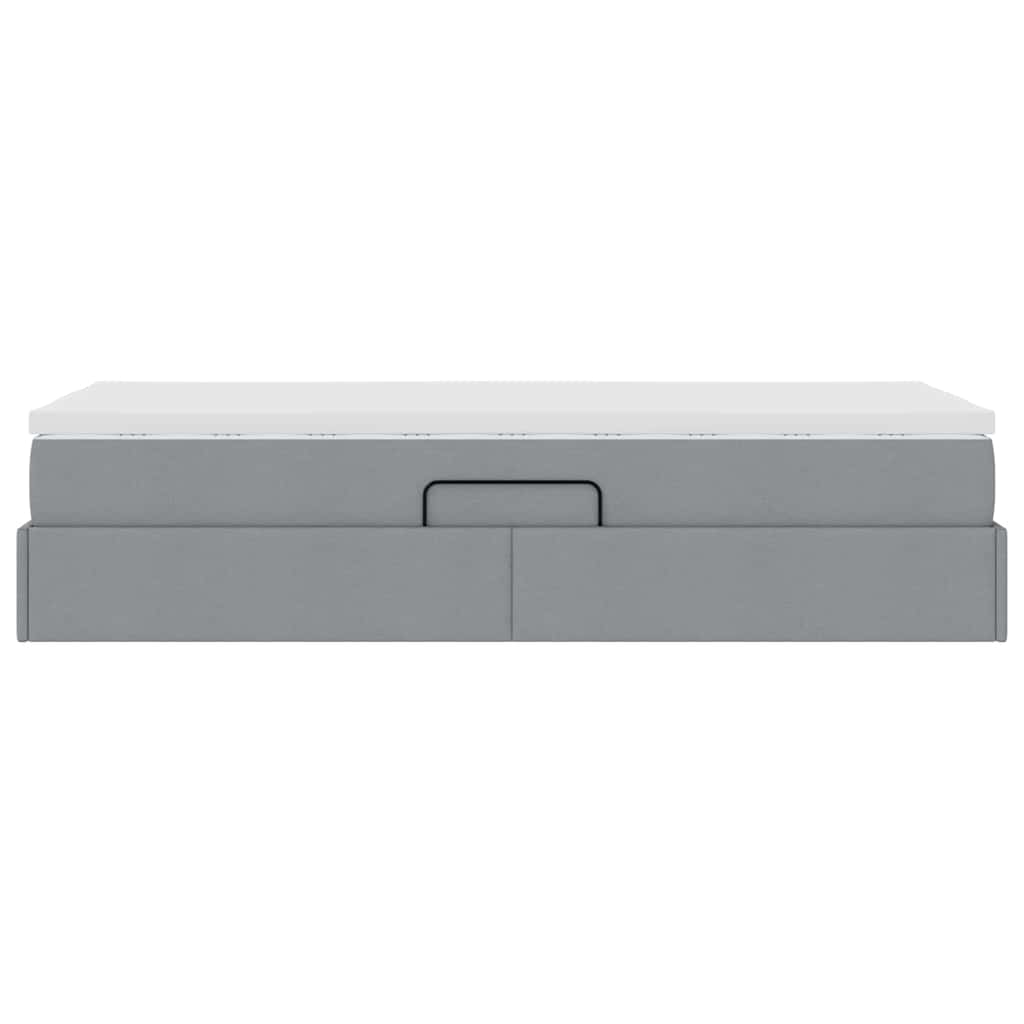 vidaXL Opbergbed met matras Lichtgrijs 120 x 190 cm Polyester
