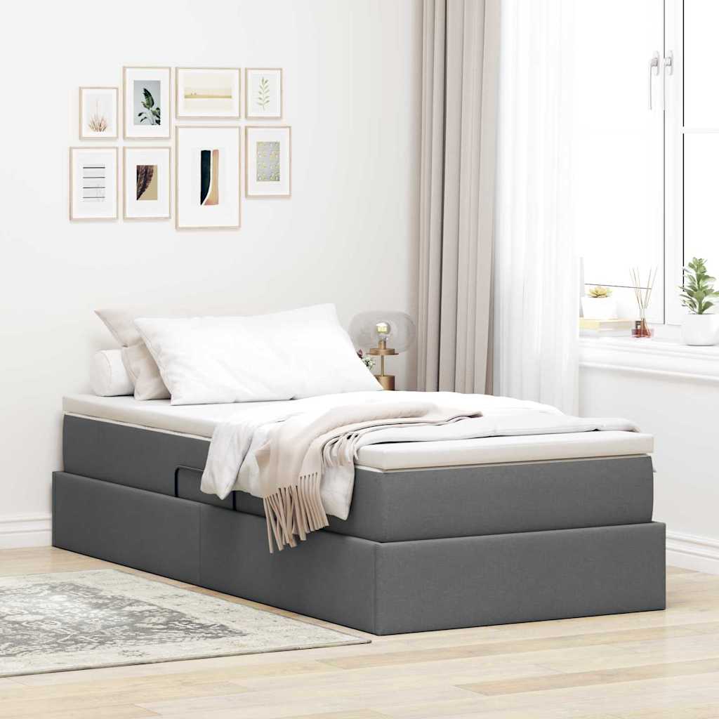 vidaXL Opbergbed met matras Lichtgrijs 120 x 190 cm Polyester