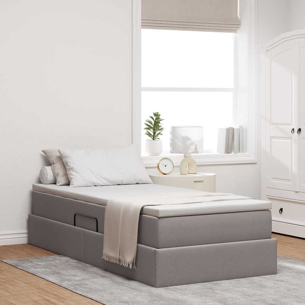 vidaXL Opbergbed met matras Lichtgrijs 120 x 190 cm Polyester