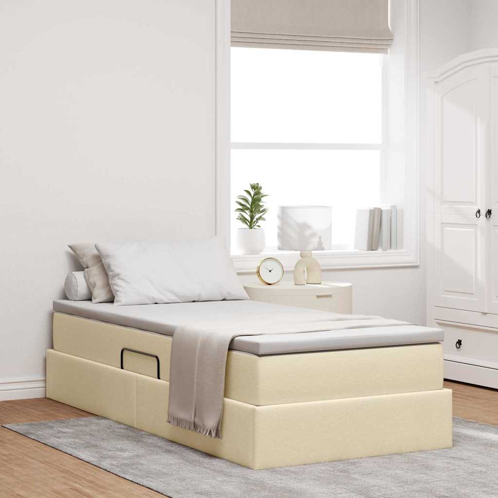 vidaXL Opbergbed met matras Lichtgrijs 120 x 190 cm Polyester