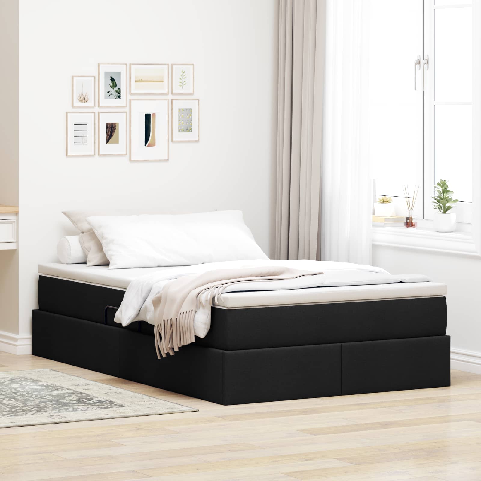 vidaXL Opbergbed met matras Lichtgrijs 120 x 190 cm Polyester