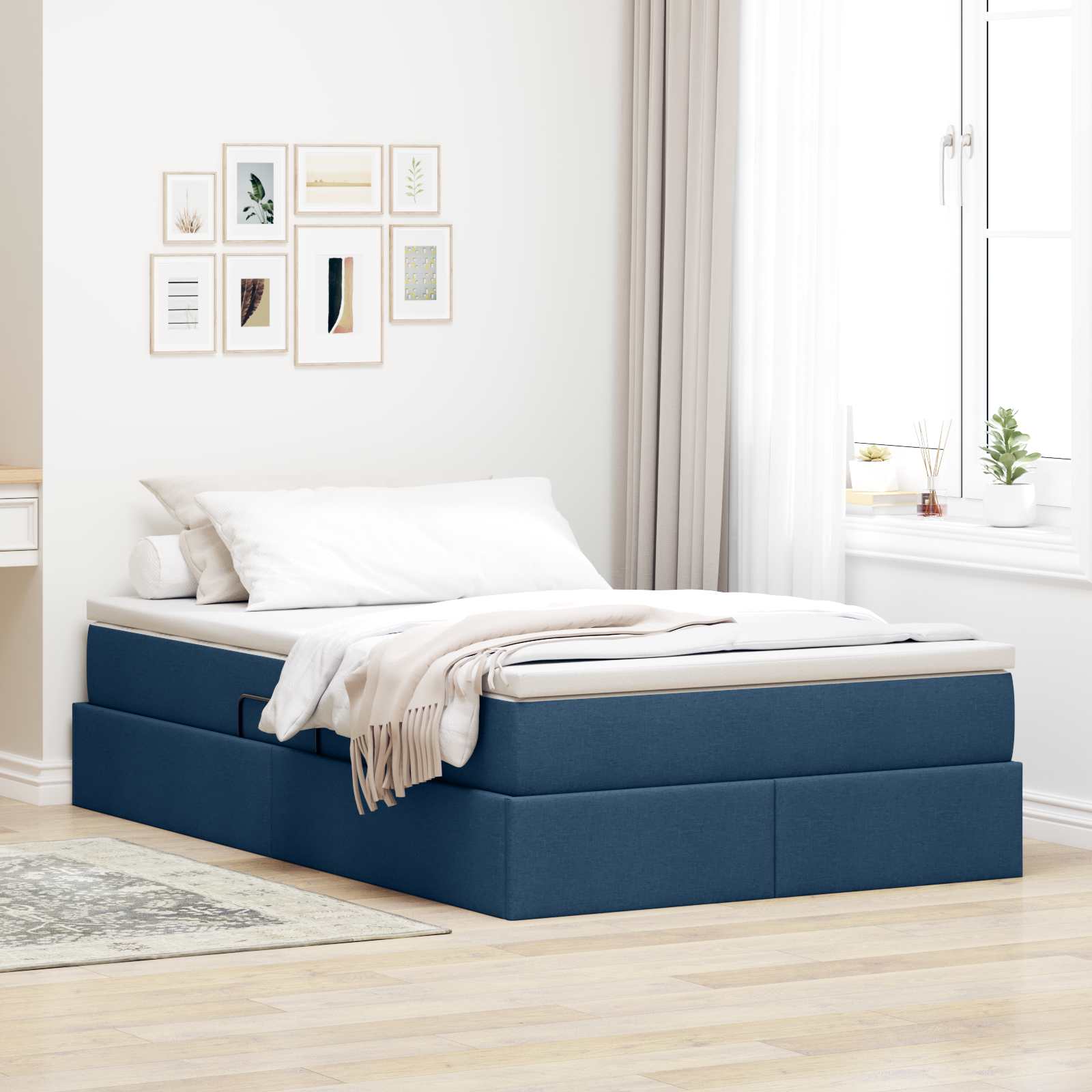 vidaXL Opbergbed met matras Lichtgrijs 120 x 190 cm Polyester